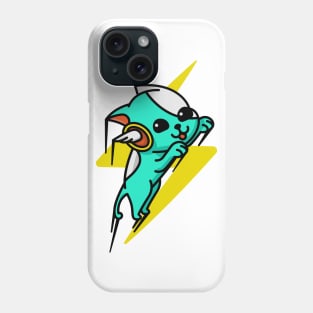 Lightning Bolt Flying Dog Blue Phone Case