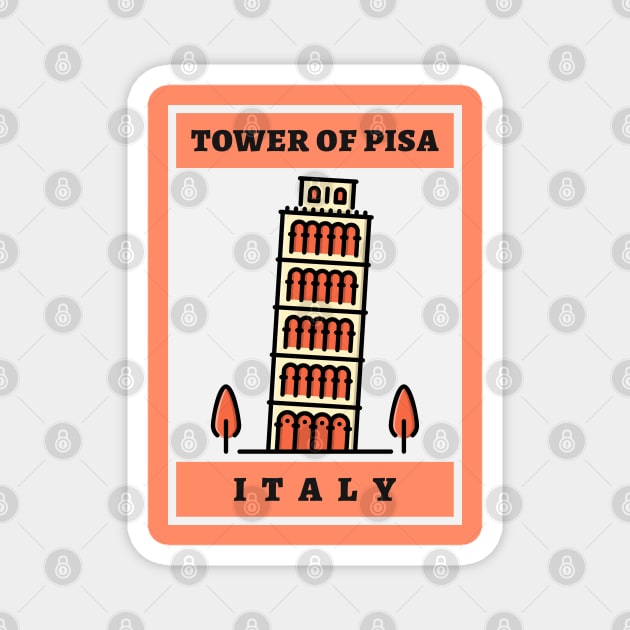 (7000x7700)t-shirt-design-maker-with-a-minimalist-icon-of-the-leaning-tower-of-pisa Magnet by Falameurei