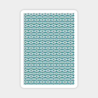 Retro Geo Pattern Teal, Peach Magnet