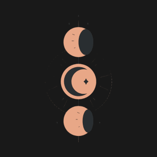 Pastel Phases Moon Trio Print T-Shirt