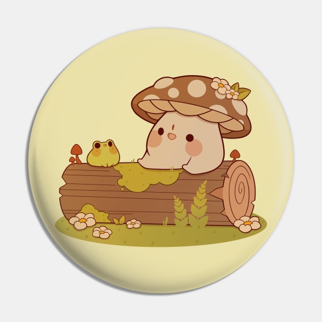 Mushroom And Frog Friends Pin by Rihnlin