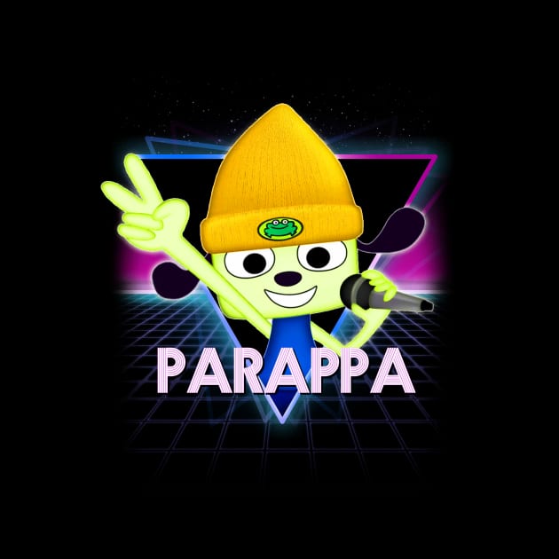 PaRappa The Rapper Retro 80s Neon Landscape by Bevatron