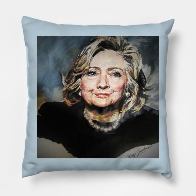 2016 Democratic Presidential Nominee Hillary Clinton Pillow by billyhjackson86