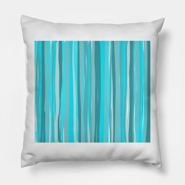 Teal Stripes: Vertical Pillow by DanielleGensler