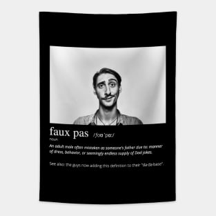 Funny Faux Pas Dad Joke Pun with "Suave" Picture Back Version (MD23Frd014b) Tapestry