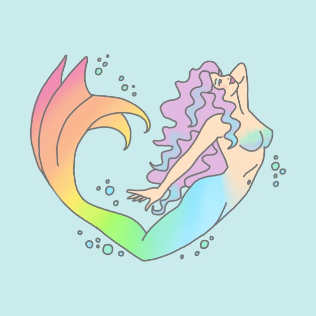 Mermaid rainbow feminist girly ariel tumblr ocean dolphin print by bigkidult