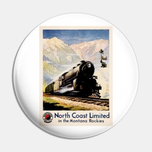 Montana Rockies Northern Pacific Railways Vintage Steam Train Pin