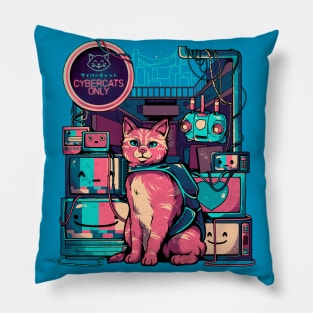 Cybercats Only - Funny Cat Geek Gift Pillow