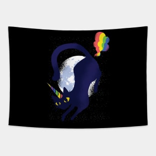 Funny Cat Unicorn Tapestry