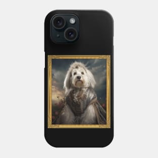 Stately English Sheepdog - Medieval English Princess (Framed) Phone Case