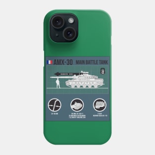 Infographic French tank AMX 30 Phone Case