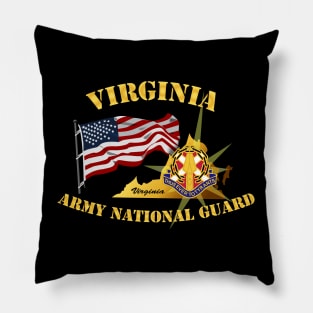 Virginia - ARNG w Flag Pillow