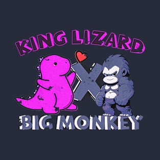 godzilla x kong king lizard and big monkey T-Shirt