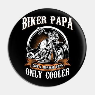 Only Cool Papa Rides Motorcycles T Shirt Rider Gift Pin