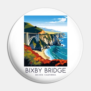 A Pop Art Travel Print of Bixby Bridge in Big Sur - California - US Pin