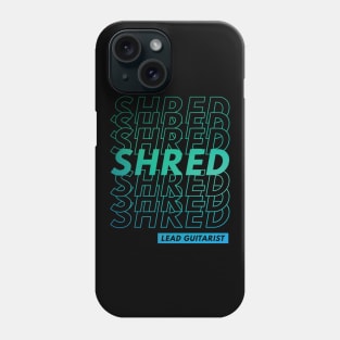 Shred Lead Guitarist Repeated Text Teal Gradient Phone Case