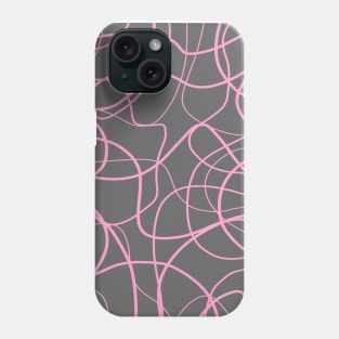 Line Art: Pink on Gray Phone Case