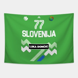 Luka Doncic Slovenia Jersey Fan Design Tapestry