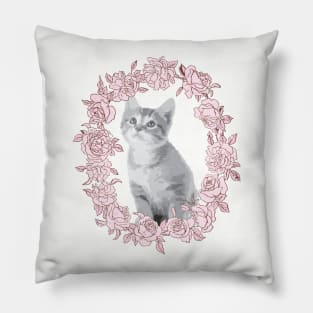 Floral Kitten Pillow