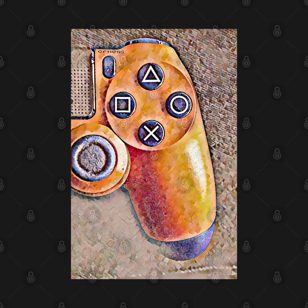 ps4 controller oil painting by Guntah