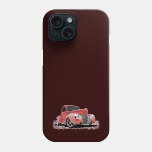 Vintage rusty red 40 Ford rat rod pickup Phone Case