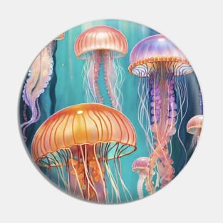 Jellyfish Serenade: Inspired Aquatic Illustration Pin