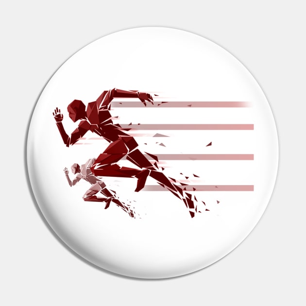 Running Men Pin by Aine Creative Designs