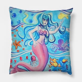 Pink Tailfin Mermaid Pillow