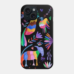 Otomi animals and flowers colorful Phone Case