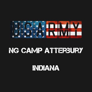 NG Camp Atterbury Indiana US Flag Army T-Shirt