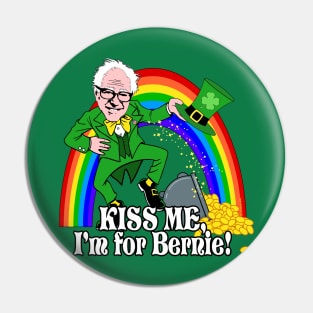 Kiss Me I'm for Bernie for President 2020 St. Patrick's Day Pin