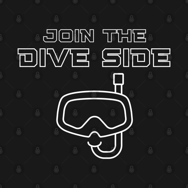join the dive side, funny graphics for diving addict by in leggings