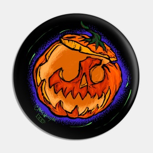 Cracked Skull Jack O’ Lantern Pin