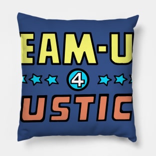 Team-Up 4 Justice Black Outline Pillow