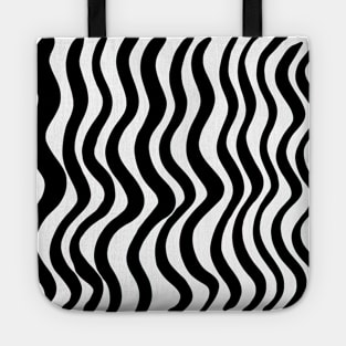 Wavy lines - black and white Tote