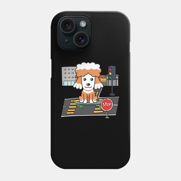 Funny poodle is on a skateboard Phone Case by Pet Station