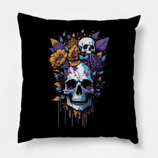 Mystical Floral Skulls - Halloween Pillow