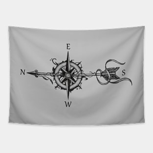 Compass with arrow (carpediem) Tapestry