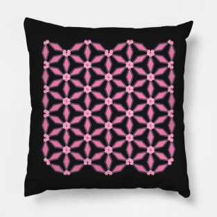 Pink and grey floral pattern Pillow