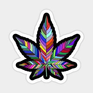 Marijuana leaf in bright summer colours Magnet