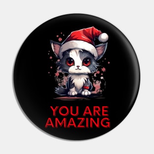 Christmas Cat Funny Quote Pin