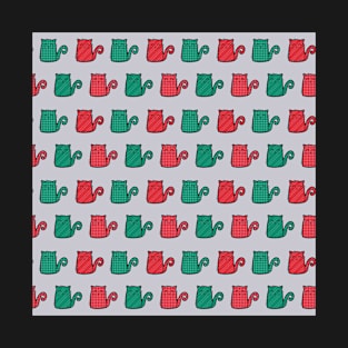 Patterned Christmas Cats T-Shirt