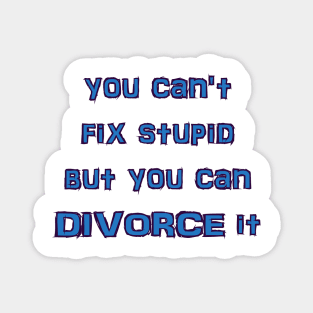 you can't fix stupid but you can DIVORCE it Magnet