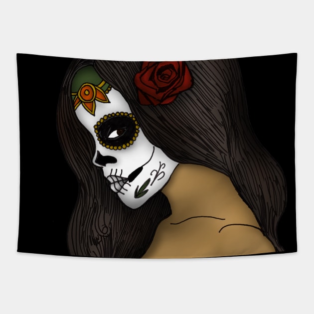 The Day Of The Dead Girl Tapestry by adamzworld