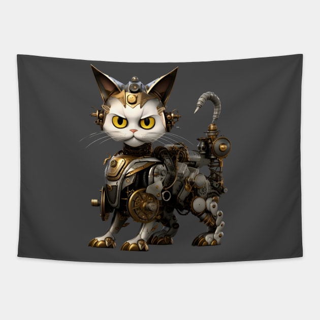 Steampunk Cat Tapestry by Radibor78