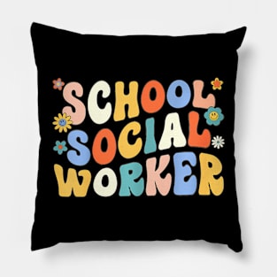 Groovy School Social Worker Coping Skills Back To School Pillow