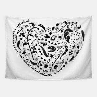 Heart shaped graphic pattern Tapestry