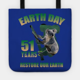 Earth Day Koala 51 Years Restore Our Earth Tote