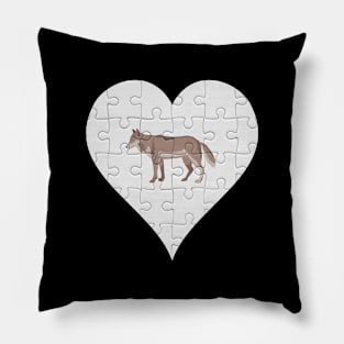 Jigsaw  Wolf Heart Design - Wild Animal Wolf Pillow