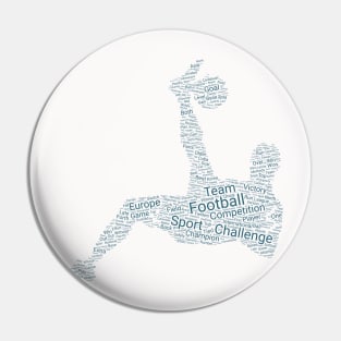 Football Footballer Silhouette Shape Text Word Cloud Pin